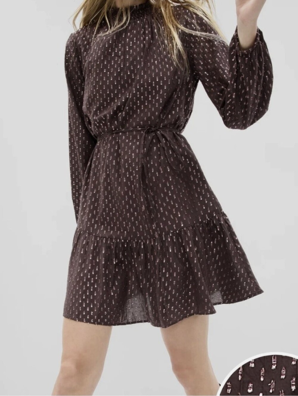 New - GAP Mockneck Metallic Mini Dress
